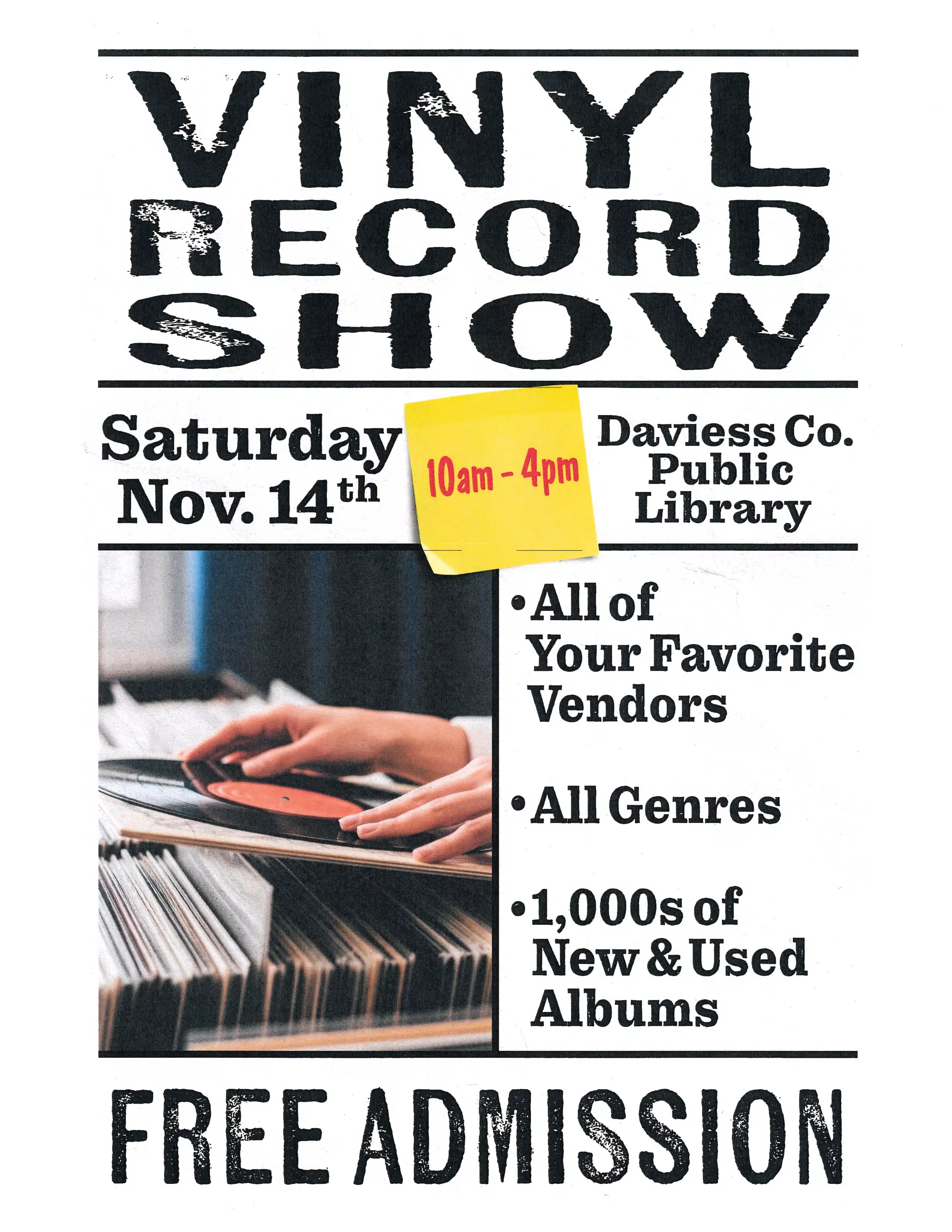 Vinyl Record Show at Daviess County Public Library